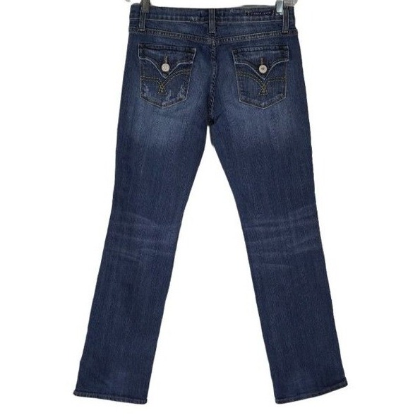 Vigoss New York Straight Jeans Women Size 11 Blue Flap Pocket P2522j